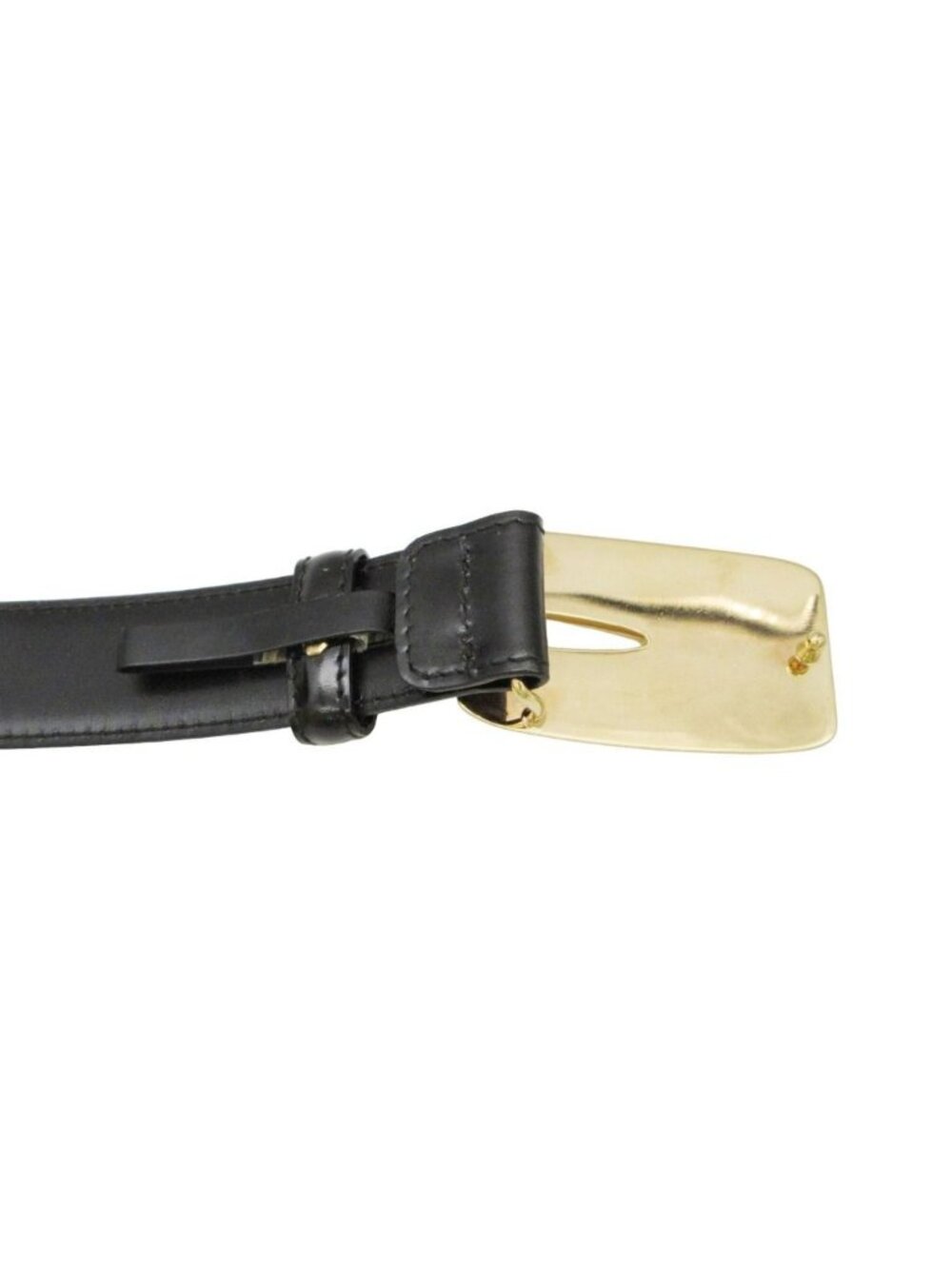 Gucci Belt Leather Logo Gold Buckle Plate Black 70 - Picture 3 of 8